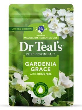 Dr Teal's Epsom Salt Magnesium Soak Gardenia Grace w/ Citrus Peel 3 lbs